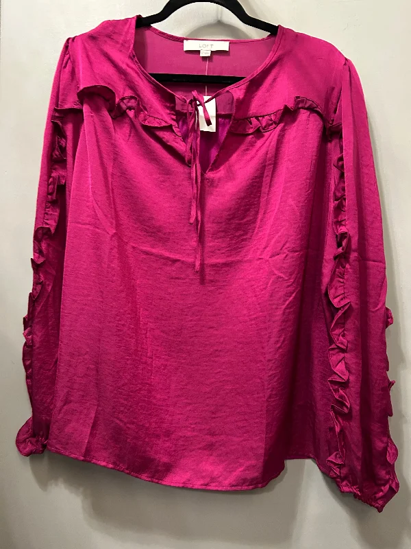 Top Long Sleeve By Loft In Pink, Size: L Bold Men's Animal