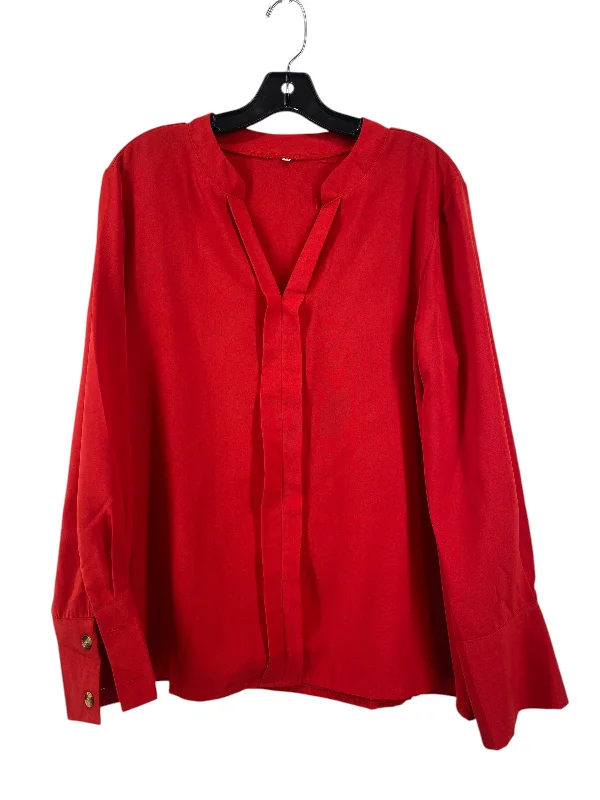 Top Long Sleeve By Clothes Mentor In Red, Size: M Cozy Men's Sherpa