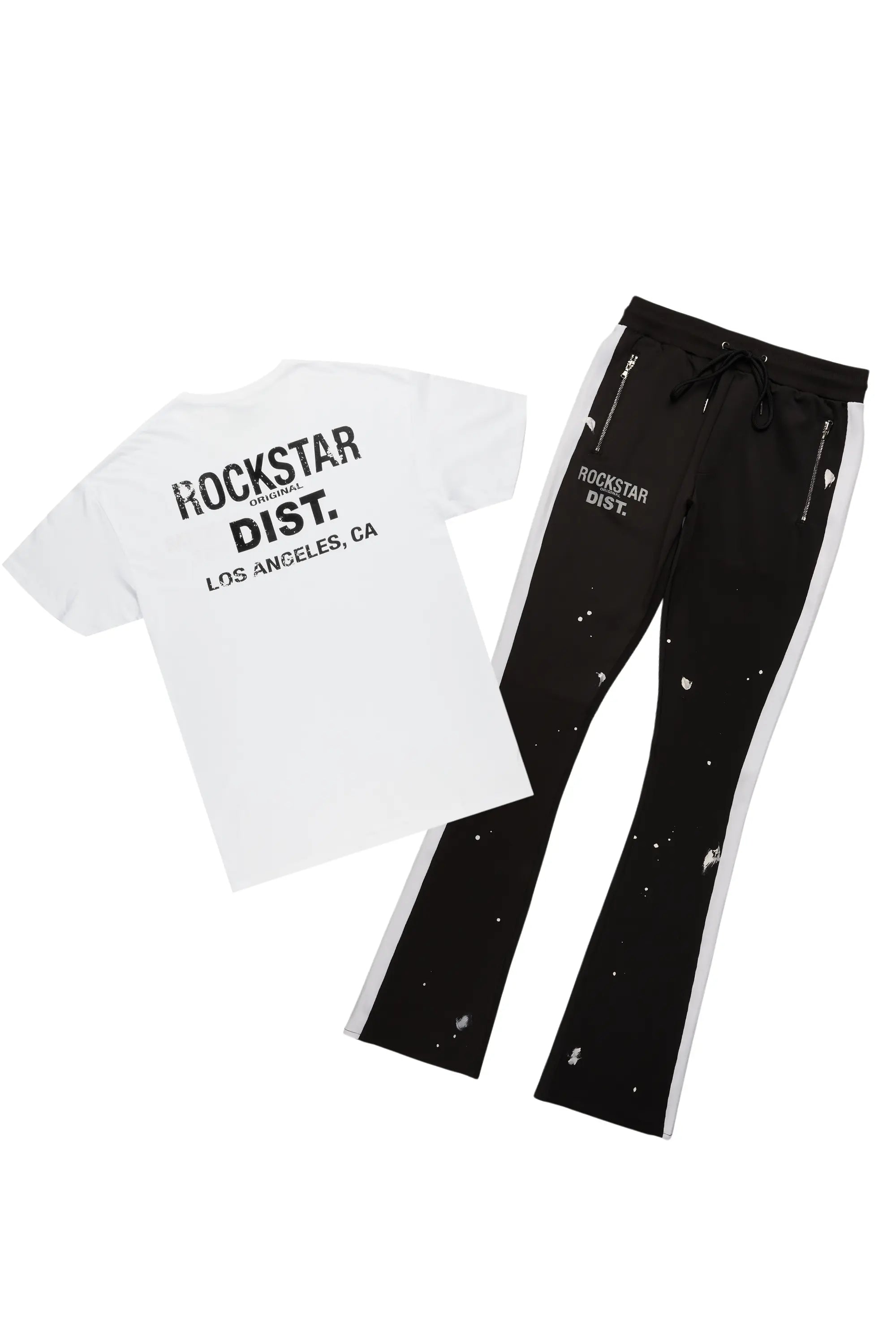 Arlo White/Black T-Shirt/Stacked Flare Track Set