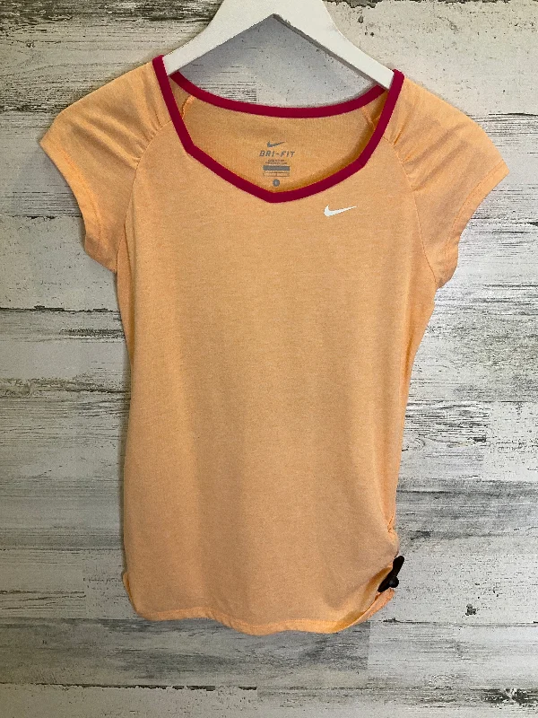 Orange Athletic Top Short Sleeve Nike, Size L Masculine Men's 