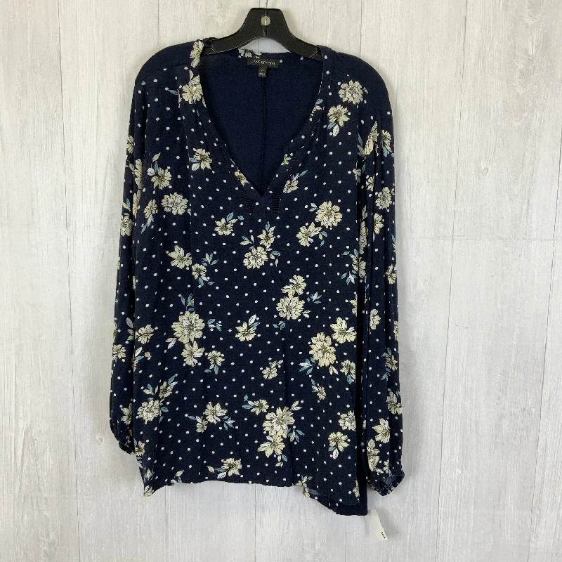 Top Long Sleeve By Lane Bryant In Navy, Size: 3x Dynamic Men's Glow