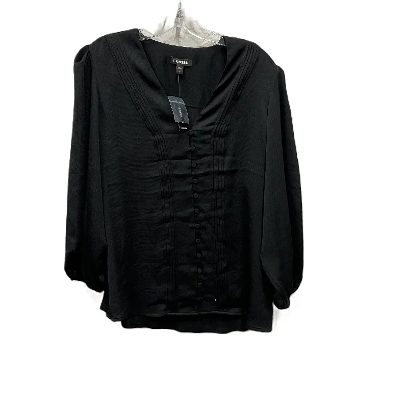 Top Long Sleeve By Express In Black, Size: L Elegant Men's Cashmere