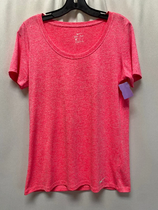 Pink Athletic Top Short Sleeve Nike, Size M Sporty Men's Tennis