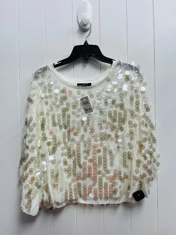 Top Long Sleeve By Clothes Mentor In White, Size: L