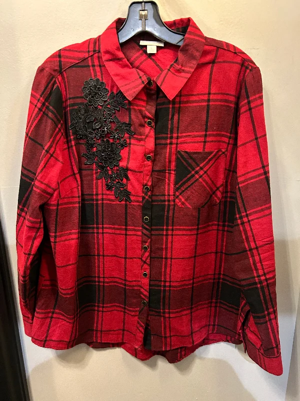 Top Long Sleeve By Westport In Black & Red, Size: L Refined Men's Hand