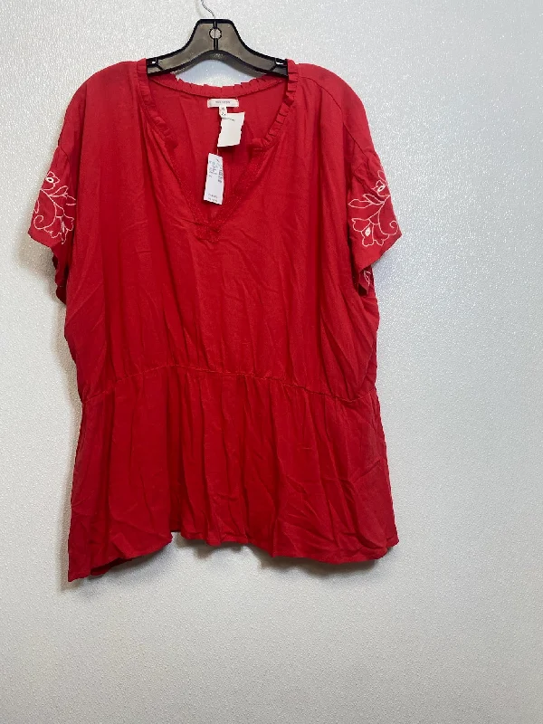 Red Top Short Sleeve Maurices, Size 2x Cozy Men's Sherpa