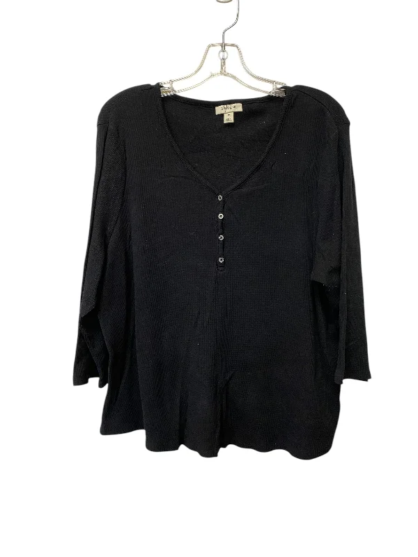 Top Long Sleeve By Style And Company In Black, Size: 3x Laid