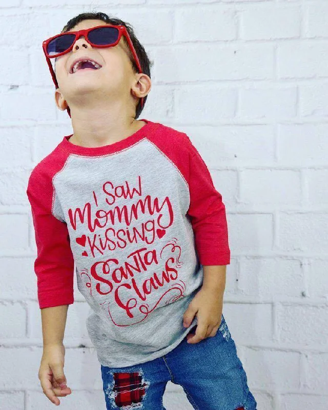 I Saw Mommy Kissing Santa Claus Raglan Dynamic Men's High