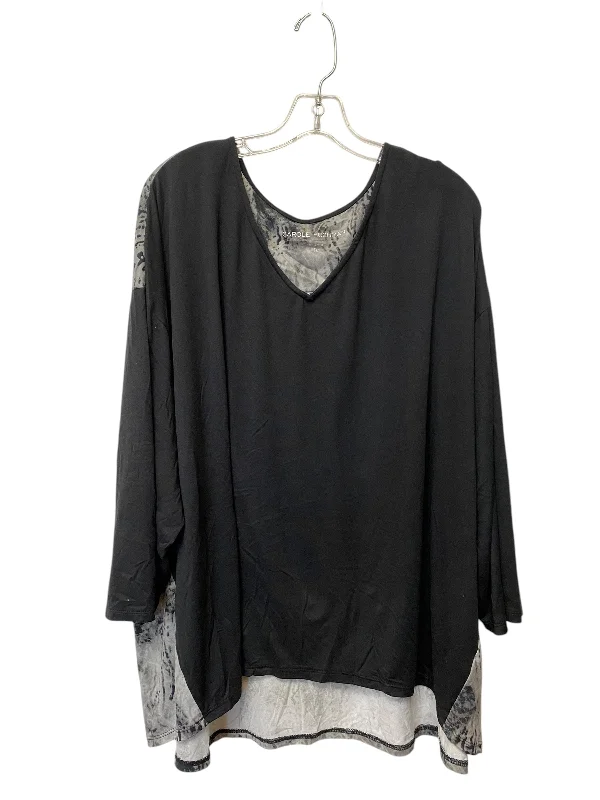 Top Long Sleeve By Carole Hochman In Black, Size: 2x Cool Men's Distressed