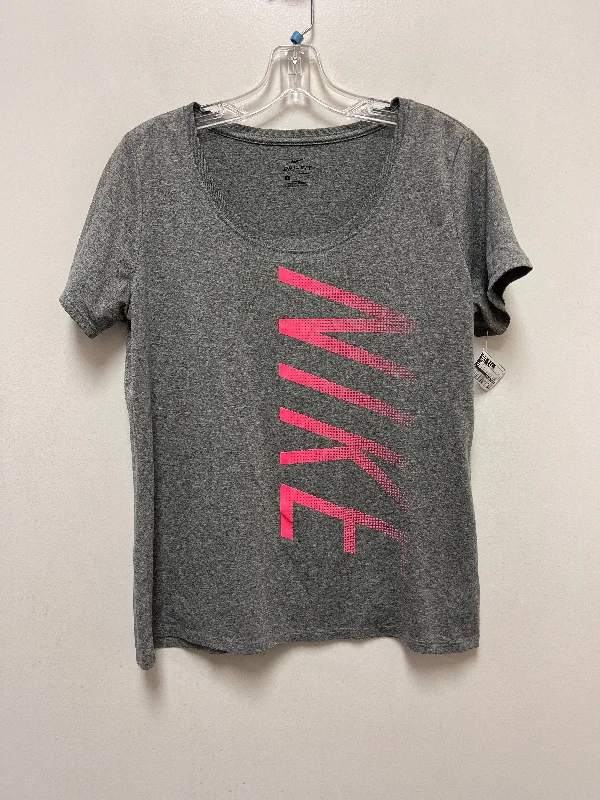 Grey Athletic Top Short Sleeve Nike Apparel, Size L Masculine Men's 