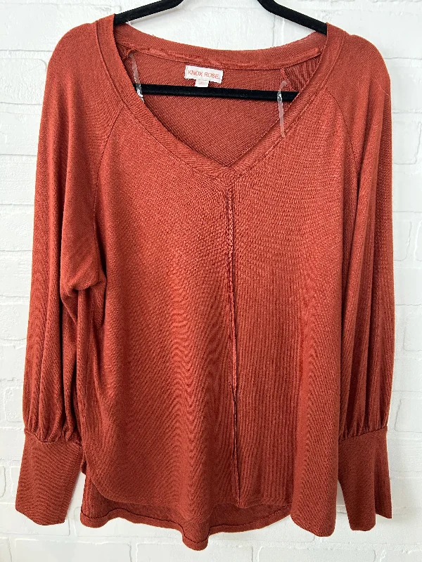 Top Long Sleeve By Knox Rose In Orange, Size: M Monochromatic Office Style