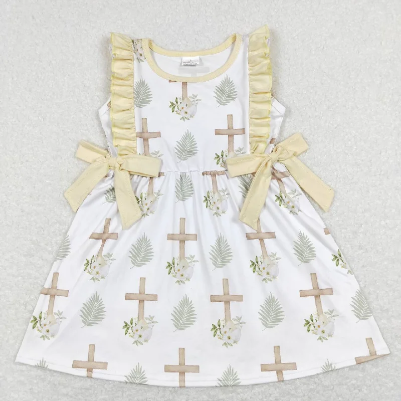 GSD0571  Easter Yellow Cross  Girls Short Sleeve Dresses Sharp Men's Italian