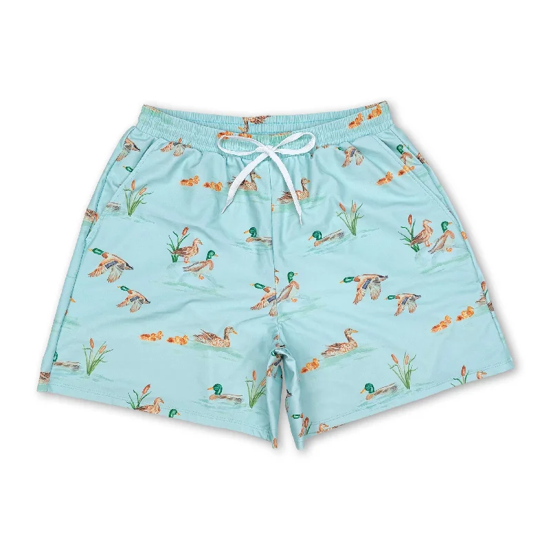 Green duck adult men summer swim shorts Artistic Men's Avant