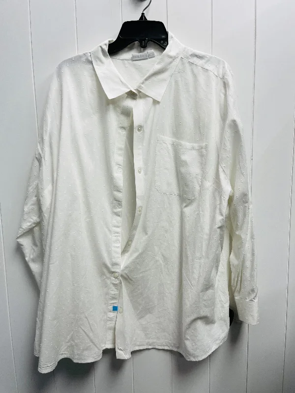 Top Long Sleeve By Kim Rogers In White, Size: 3x Dynamic Men's Moto