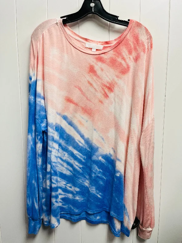 Top Long Sleeve By alyson parker In Blue & Orange, Size: 3x Vacation