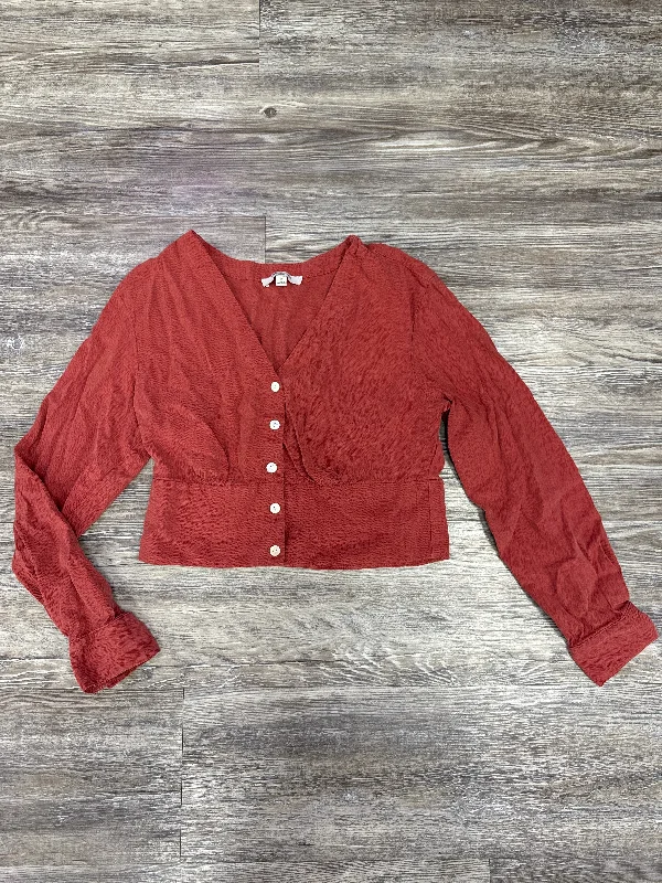 Top Long Sleeve By Madewell In Red, Size: Xs Hip Men's Retro