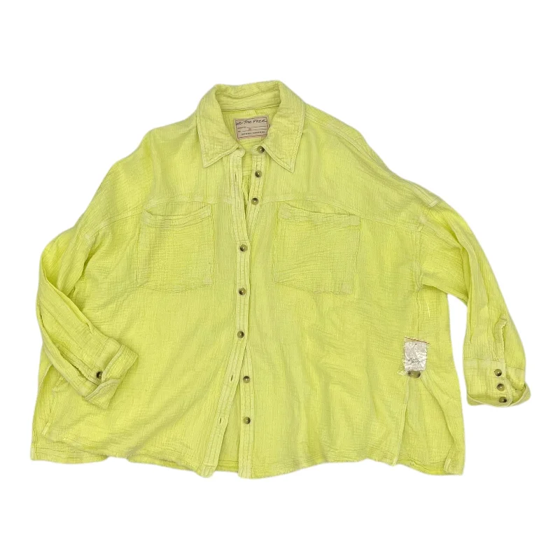 Top Ls By We The Free In Yellow, Size:Xs Cool Men's Distressed