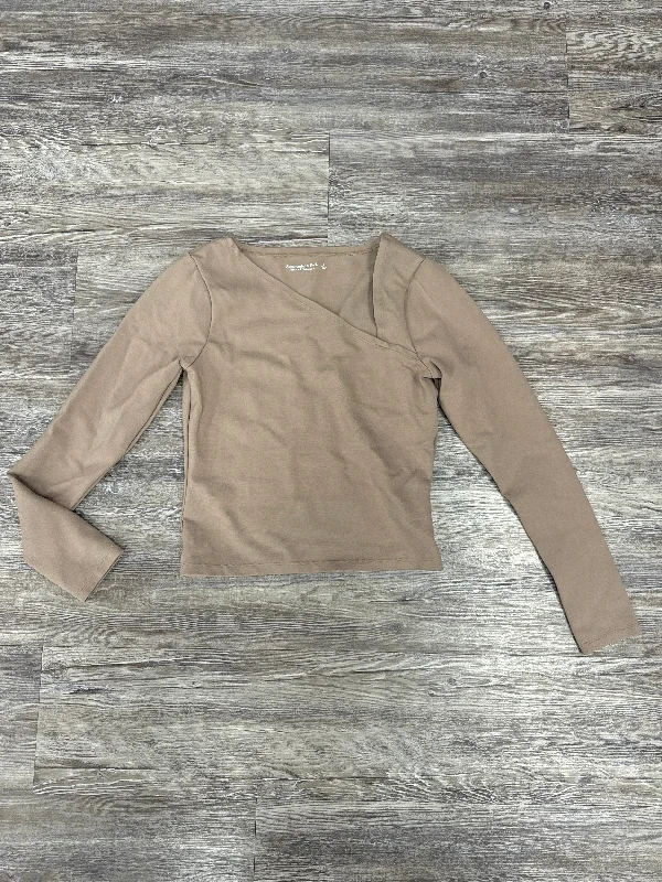 Top Long Sleeve By Abercrombie And Fitch In Tan, Size: S Unique Men's Patch