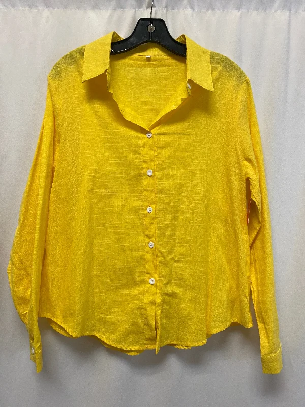 Top Long Sleeve By Clothes Mentor In Yellow, Size: L Casual Men's Japanese 