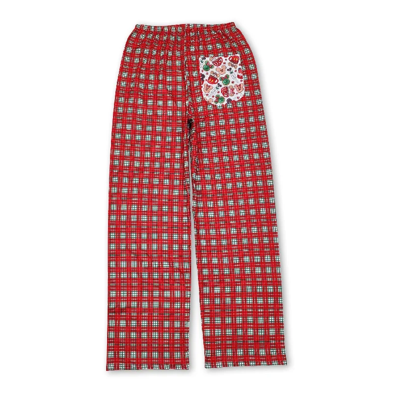 Red plaid mouse Christmas adult women sleepwear bottom Bold Men's Statement