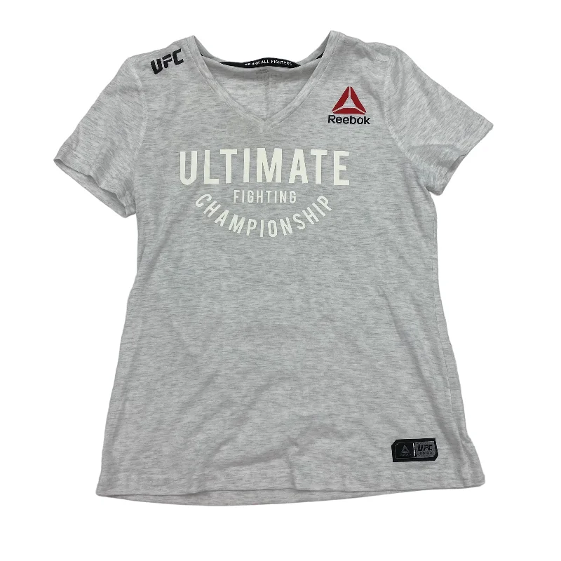 GREY ATHLETIC TOP SS by REEBOK Size:L Unique Men's Upcycled