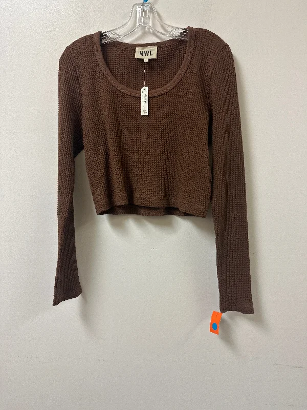 Top Long Sleeve By Madewell In Brown, Size: M Cozy Men's Sherpa