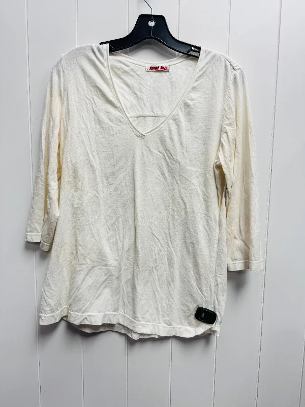 Top Long Sleeve Basic By Johnny Was In White, Size: M Trendy Men's Bucket