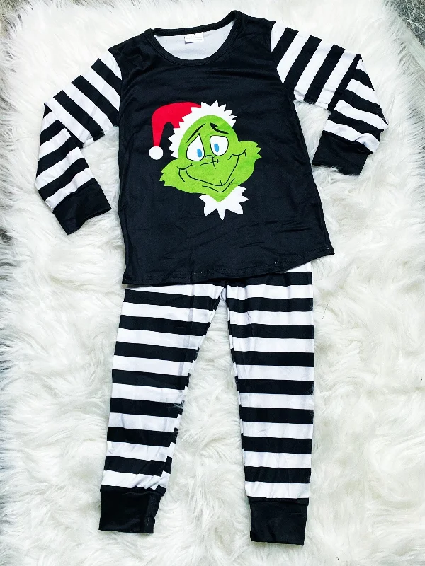 Grinch Stripe Pajamas Athletic Men's Compression