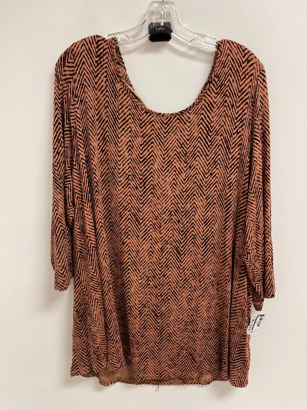 Top Long Sleeve By Evri In Brown, Size: 2x Traditional Men's Country