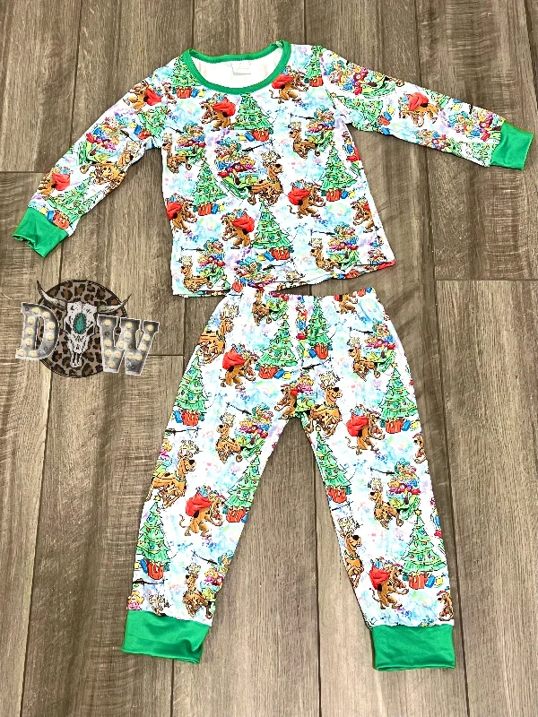 Scooby Doo Christmas Pajama Set Polished Men's Silk