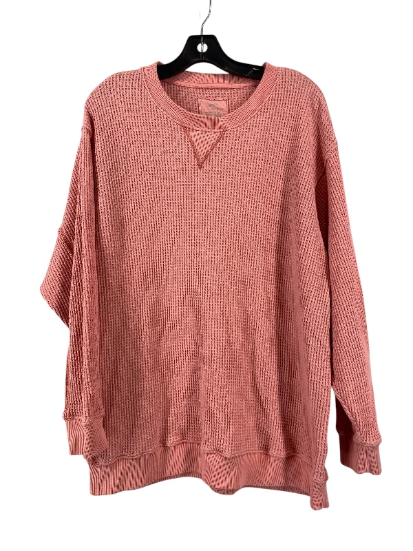 Top Long Sleeve By Aerie In Pink, Size: L Laid