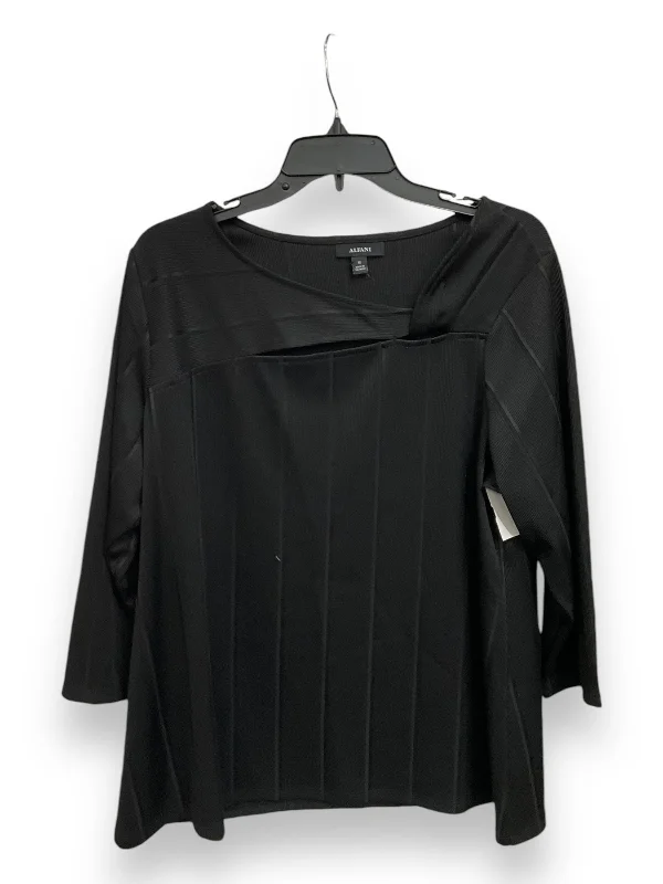 Top 3/4 Sleeve Basic By Alfani In Black, Size: 1x Artistic Men's Hand