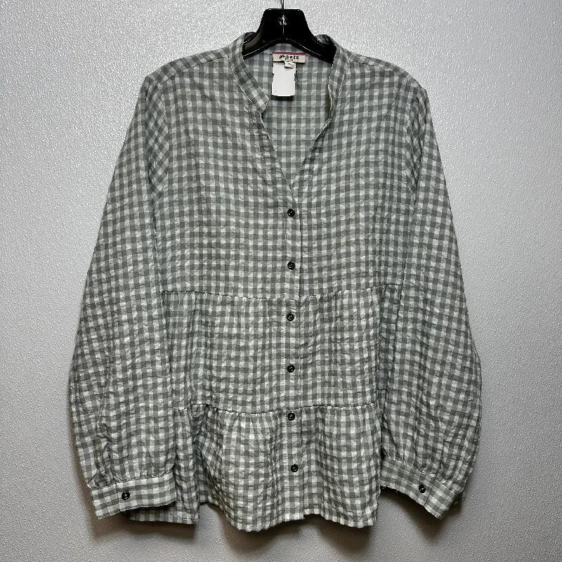 Checked Top Long Sleeve Cmf, Size L Tailored