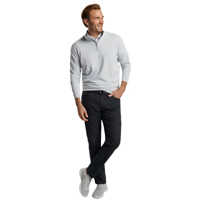 Peter Millar Perth Stretch Loop Terry 1/4 Zip Sweater- British Grey* Hip Men's Retro