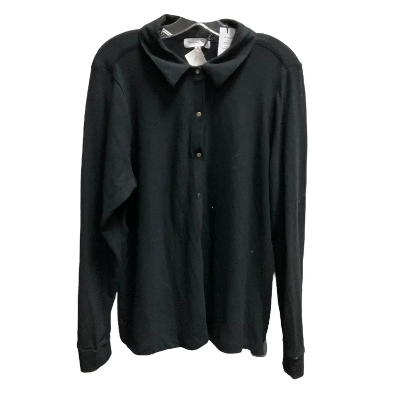 Top Long Sleeve By Michael Stars In Black, Size: 1x Refined Men's Velvet