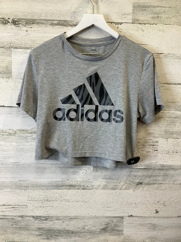 Grey Athletic Top Short Sleeve Adidas, Size Xs Tough Men's Military