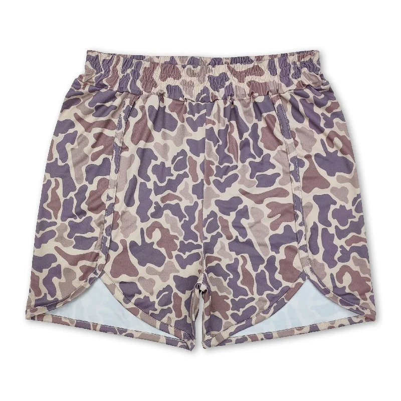 Khaki camo elastic waist adult women hunting shorts Dynamic Men's Moto