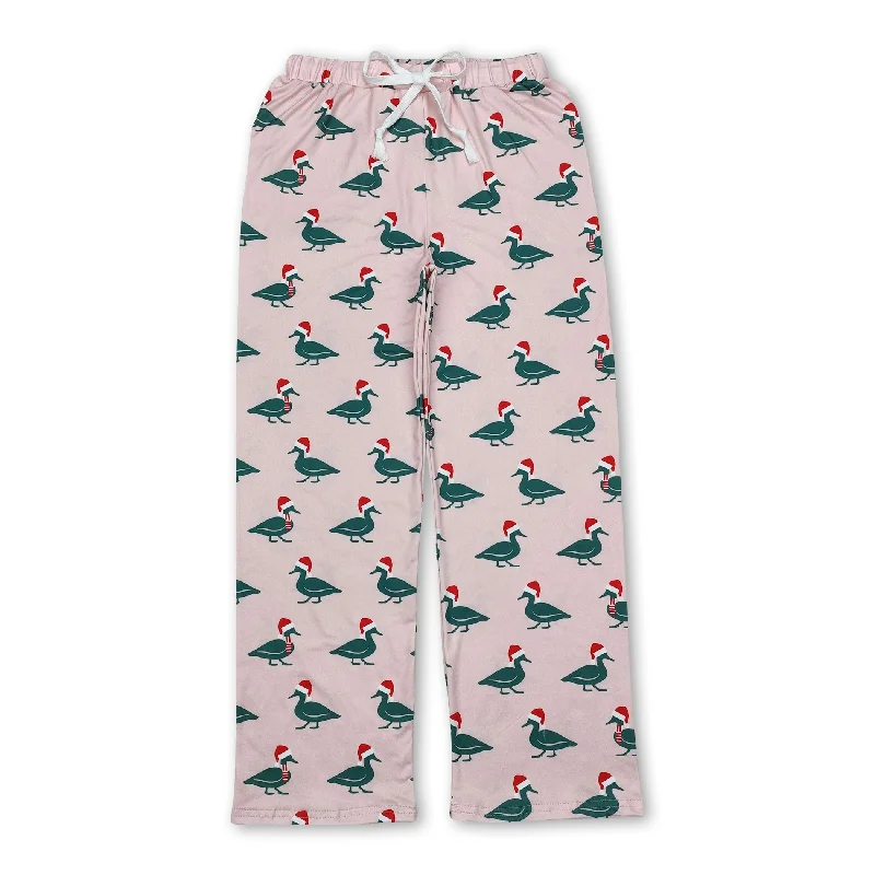 Pink duck Christmas adult women sleepwear bottom pants Dynamic Men's Glow