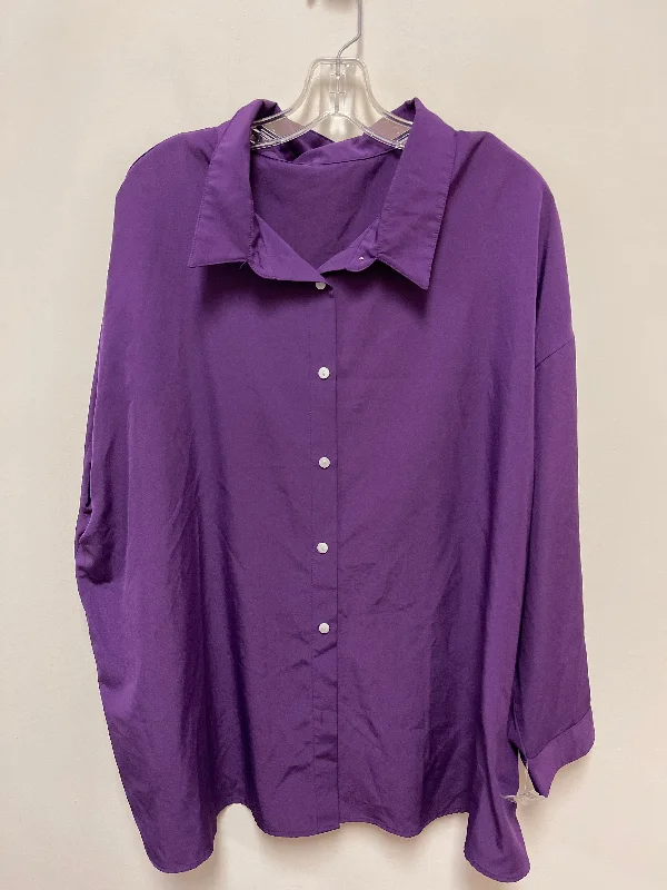 Top Long Sleeve By Shein In Purple, Size: 3x Athletic Men's High