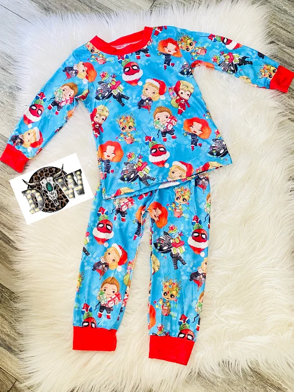 Marvel Superhero Christmas Pajama Set Trendy Men's Scandinavian