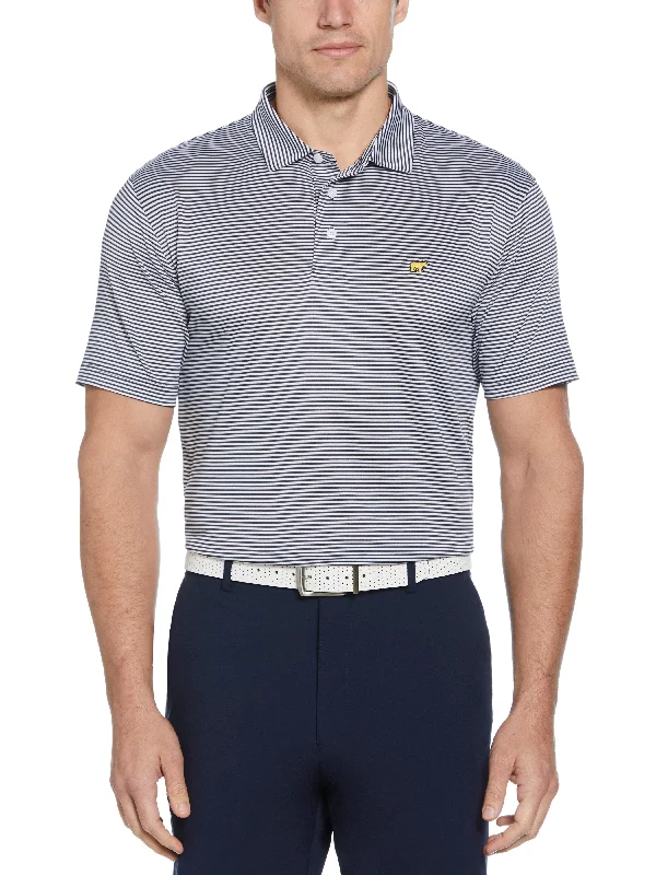 Men's Heathered Two Color Stripe Polo