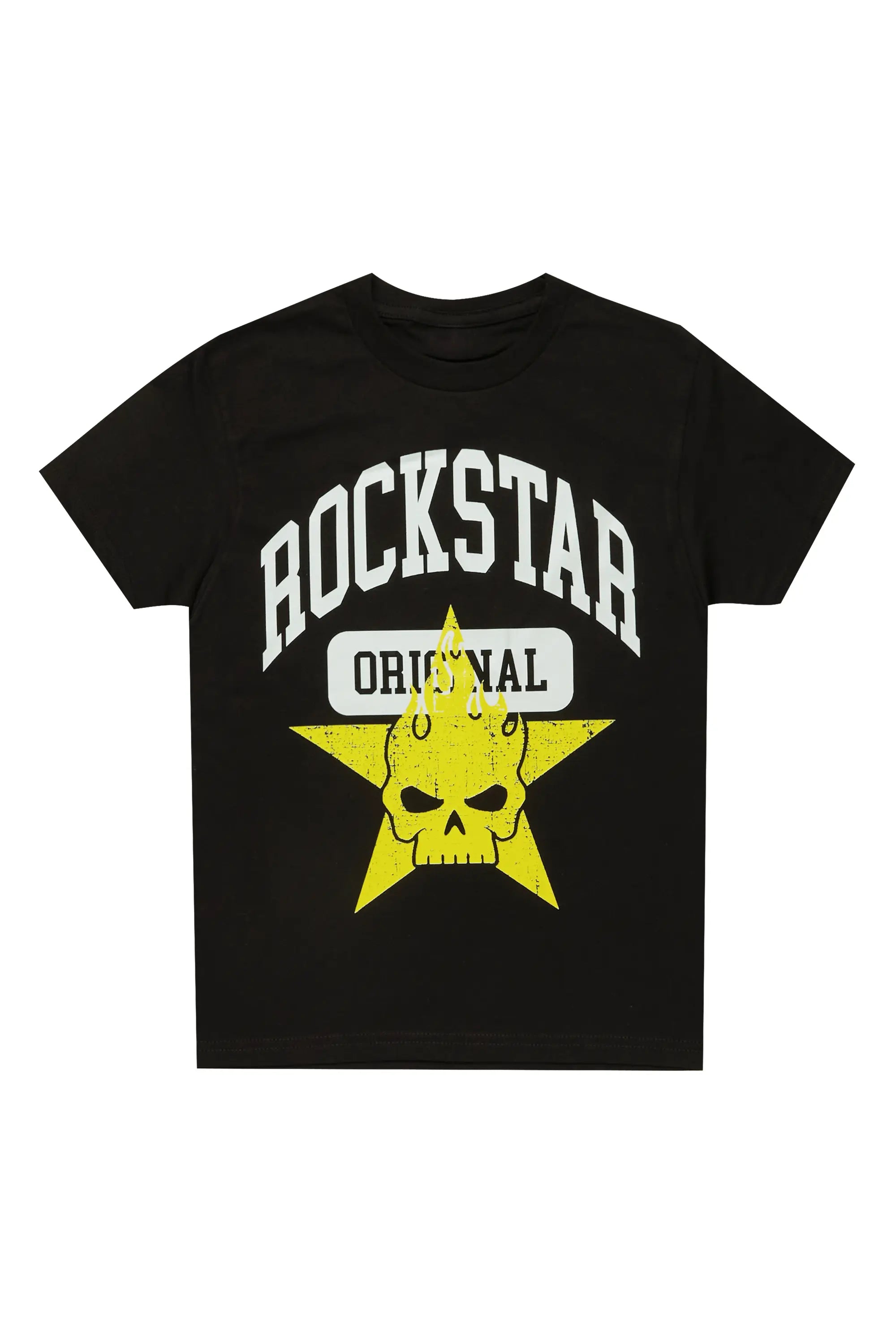 Boys Semaj Black Graphic T-Shirt