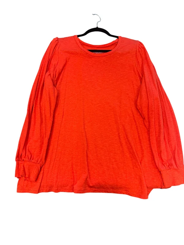 Top Long Sleeve By Torrid In Orange, Size: 3x Gym