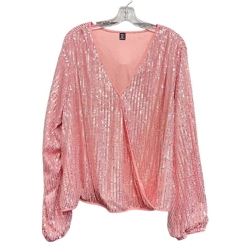 Top Ls By Shein In Pink, Size:4X Unique Men's Patch