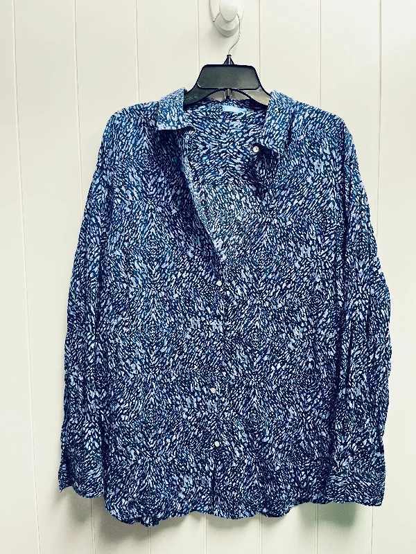 Top Long Sleeve By J Mclaughlin In Blue, Size: Xl Artistic Men's Avant