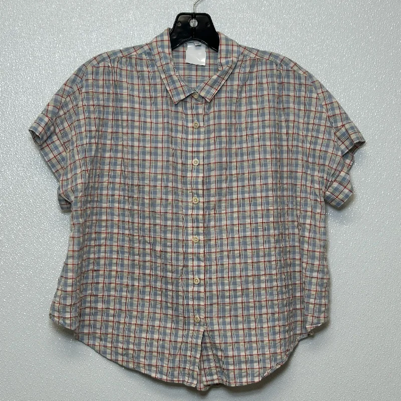 Plaid Top Short Sleeve Madewell, Size S Bold Men's Animal