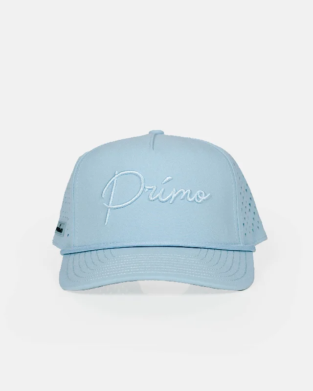 Light Blue Monochrome Cursive Hat