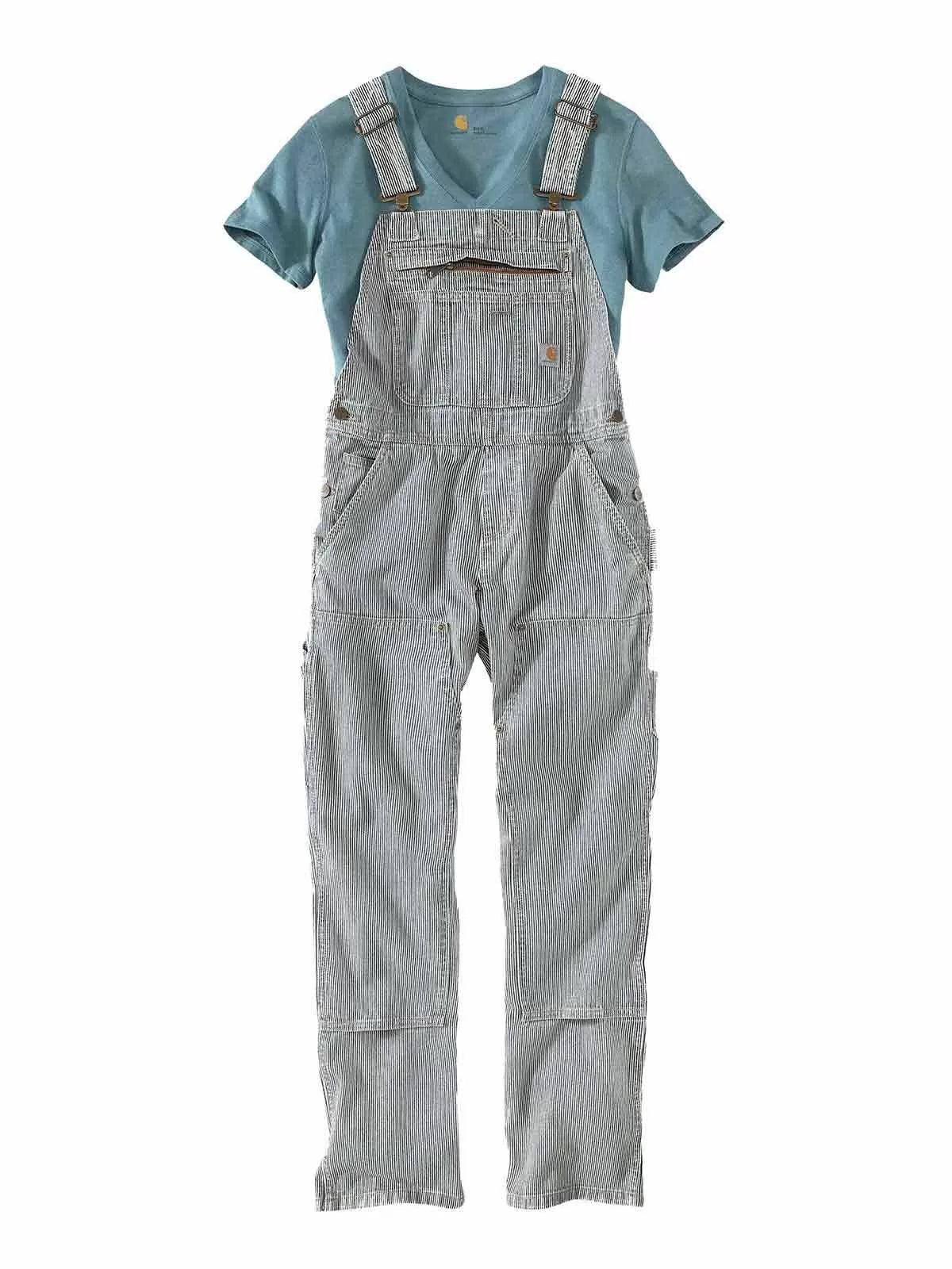 Women's Striped Railroad Overalls Hip Men's Urban