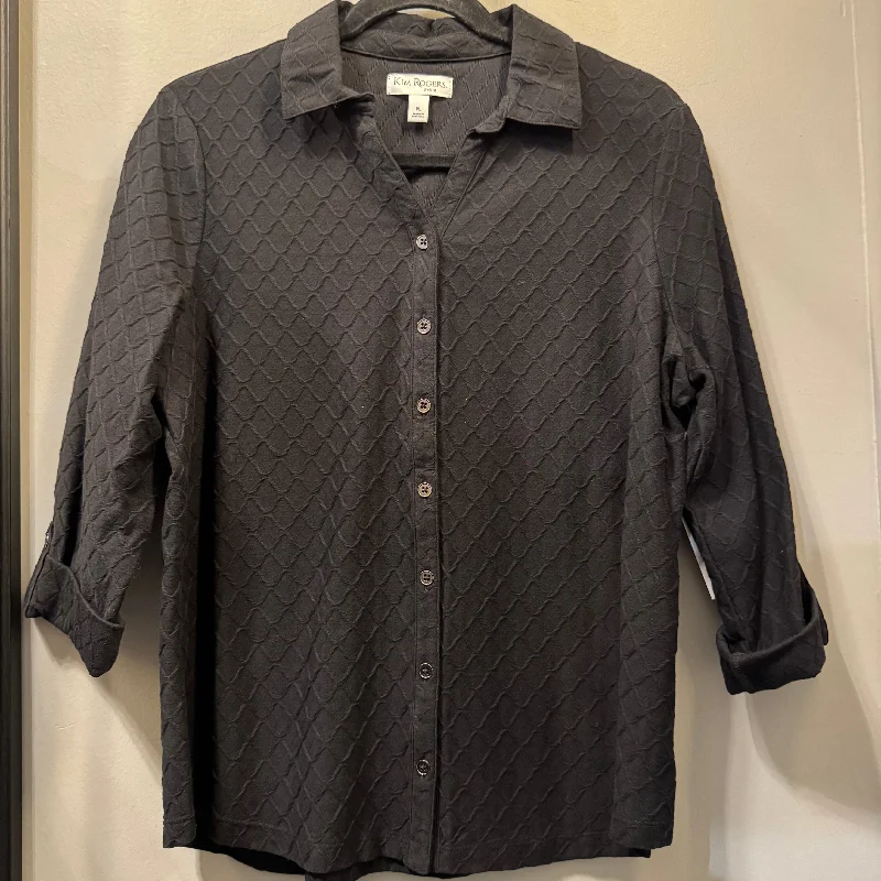 Top 3/4 Sleeve By Kim Rogers In Black, Size: Lp Artistic Men's Avant