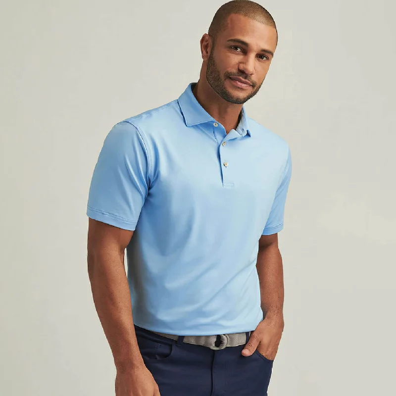 Peter Millar Solid Stretch Jersey Sean Self Collar Polo Shirt - Cottage Blue*